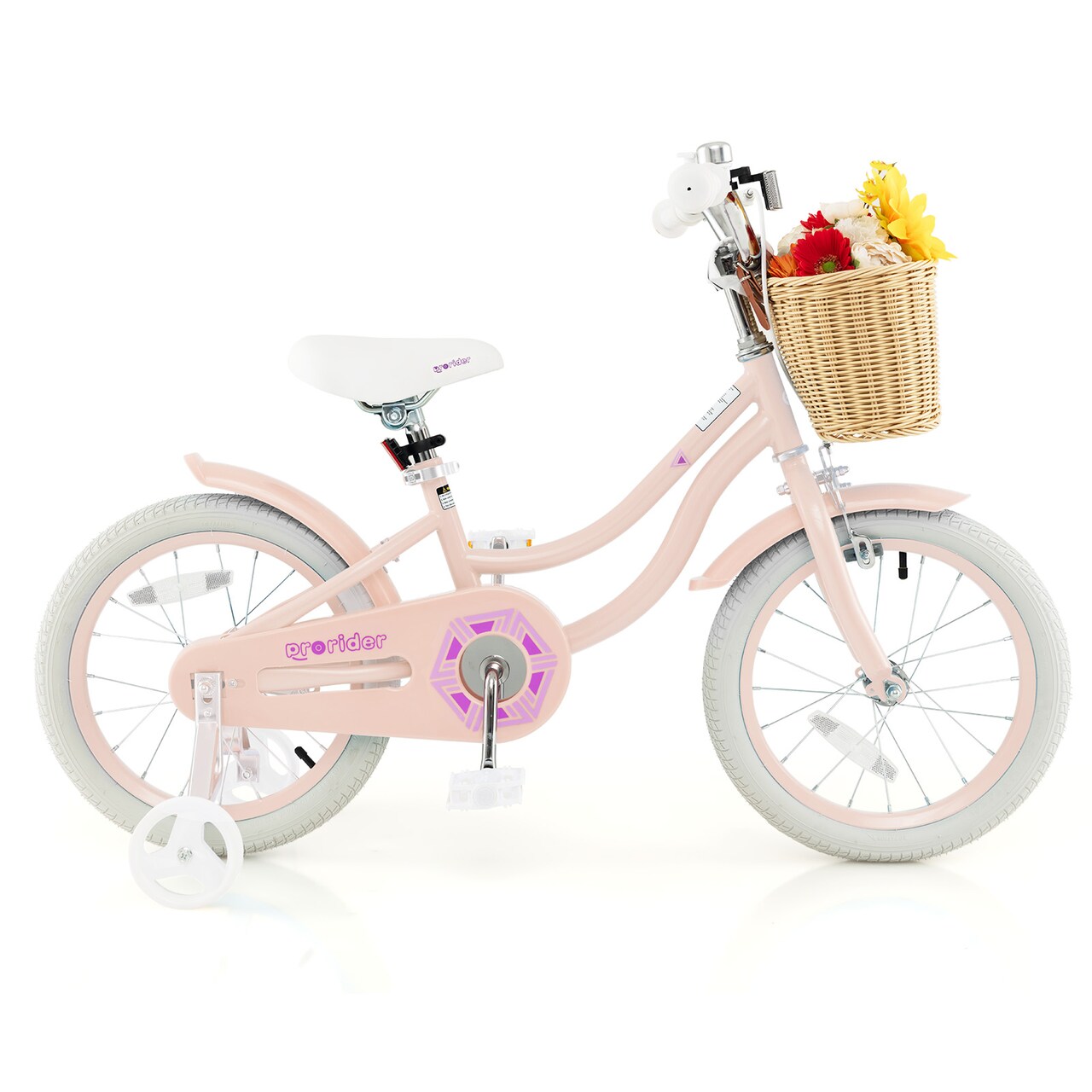 Kids 16-Inch Bike with Adjustable Seat and Hand Brake for Girls Boys